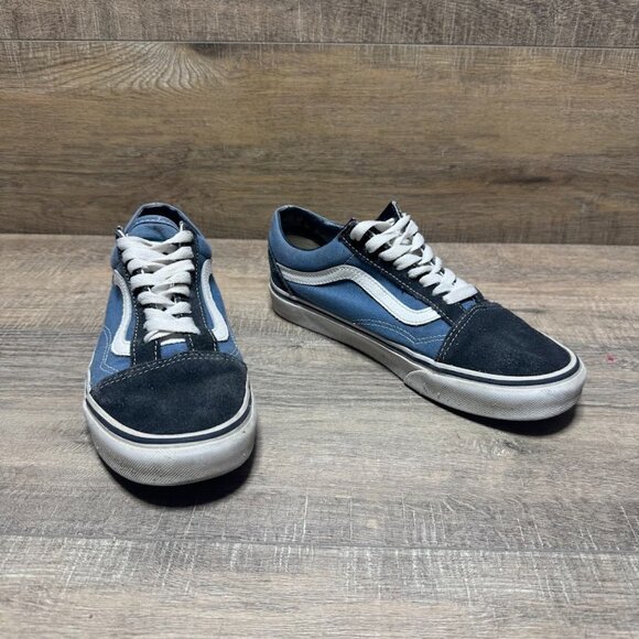 Vans Old Skool Navy/Light Blue Canvas/Suede Sneakers Women's Size 8 - Picture 6 of 7
